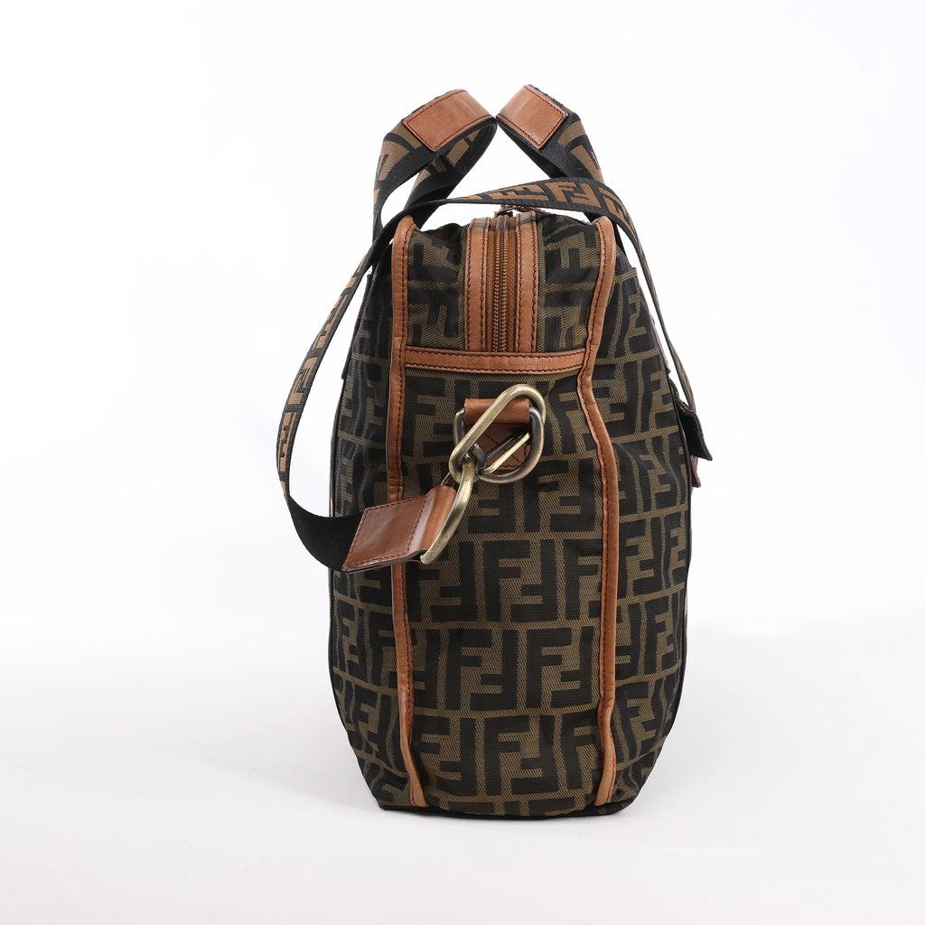 FENDI Zucca Canvas x Leather 2Way Handbag in Brown 7VA158