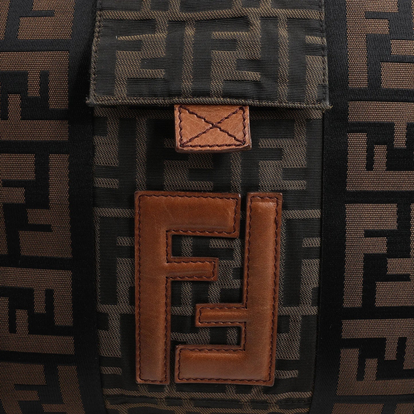 FENDI Zucca Canvas x Leder 2Way Handtasche in Braun 7VA158