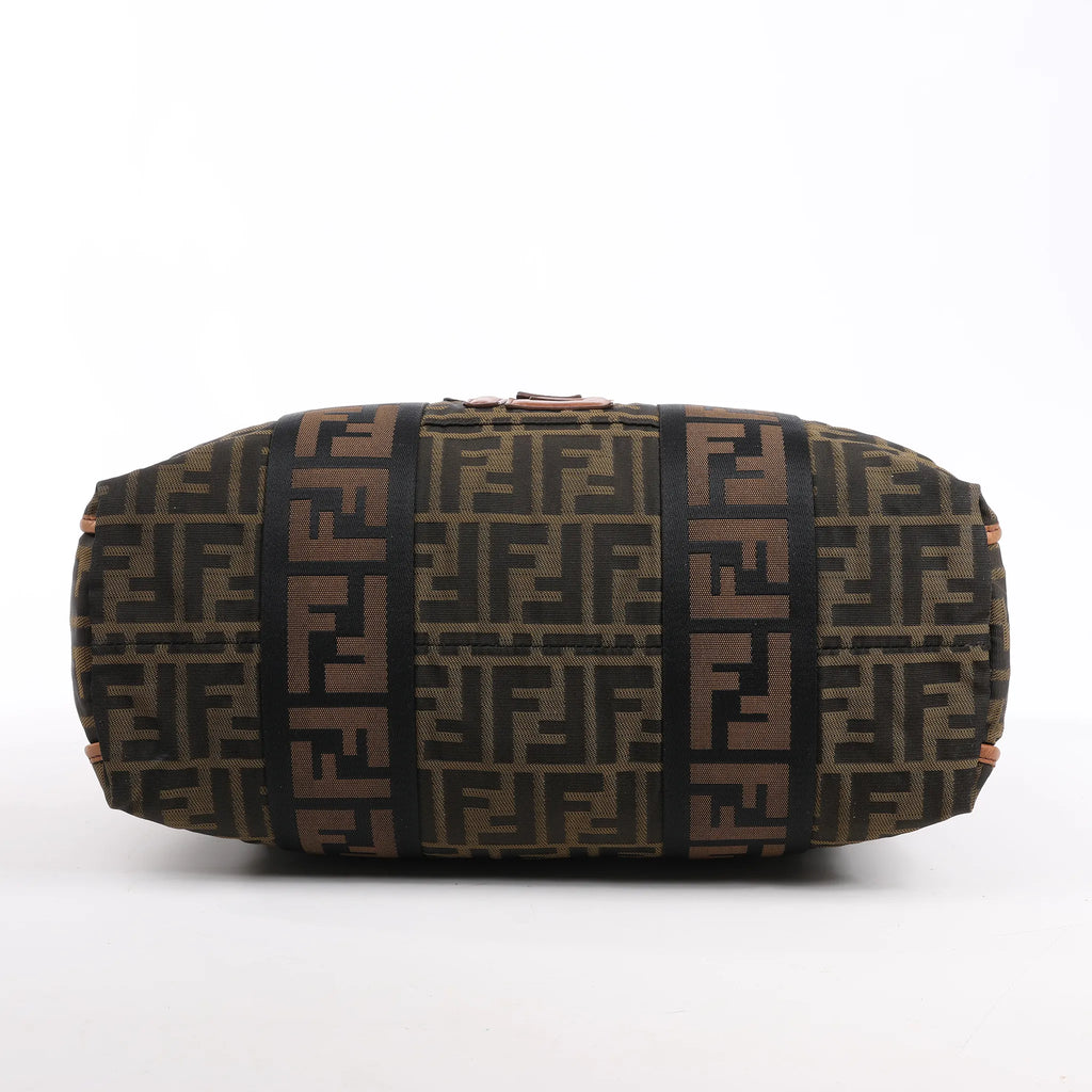 FENDI Zucca Canvas x Leather 2Way Handbag in Brown 7VA158