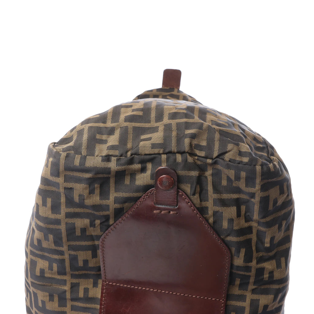 Bolsa de viaje FENDI Zucca de lona y piel en marrón