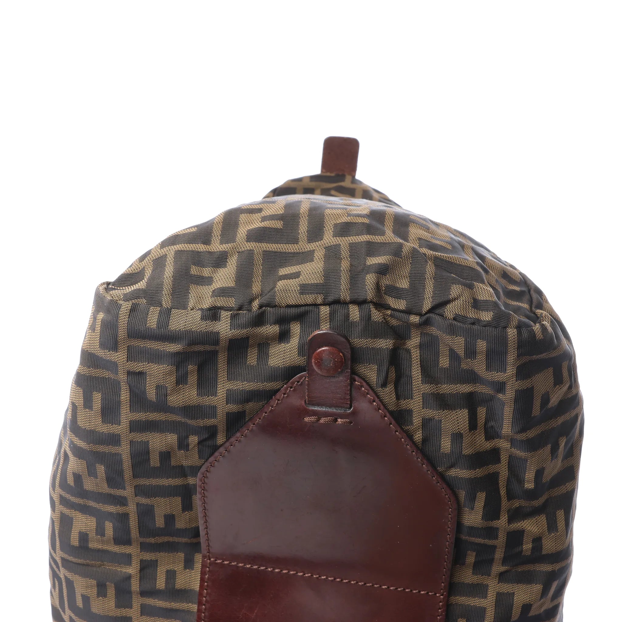 Bolsa de viaje FENDI Zucca de lona y piel en marrón