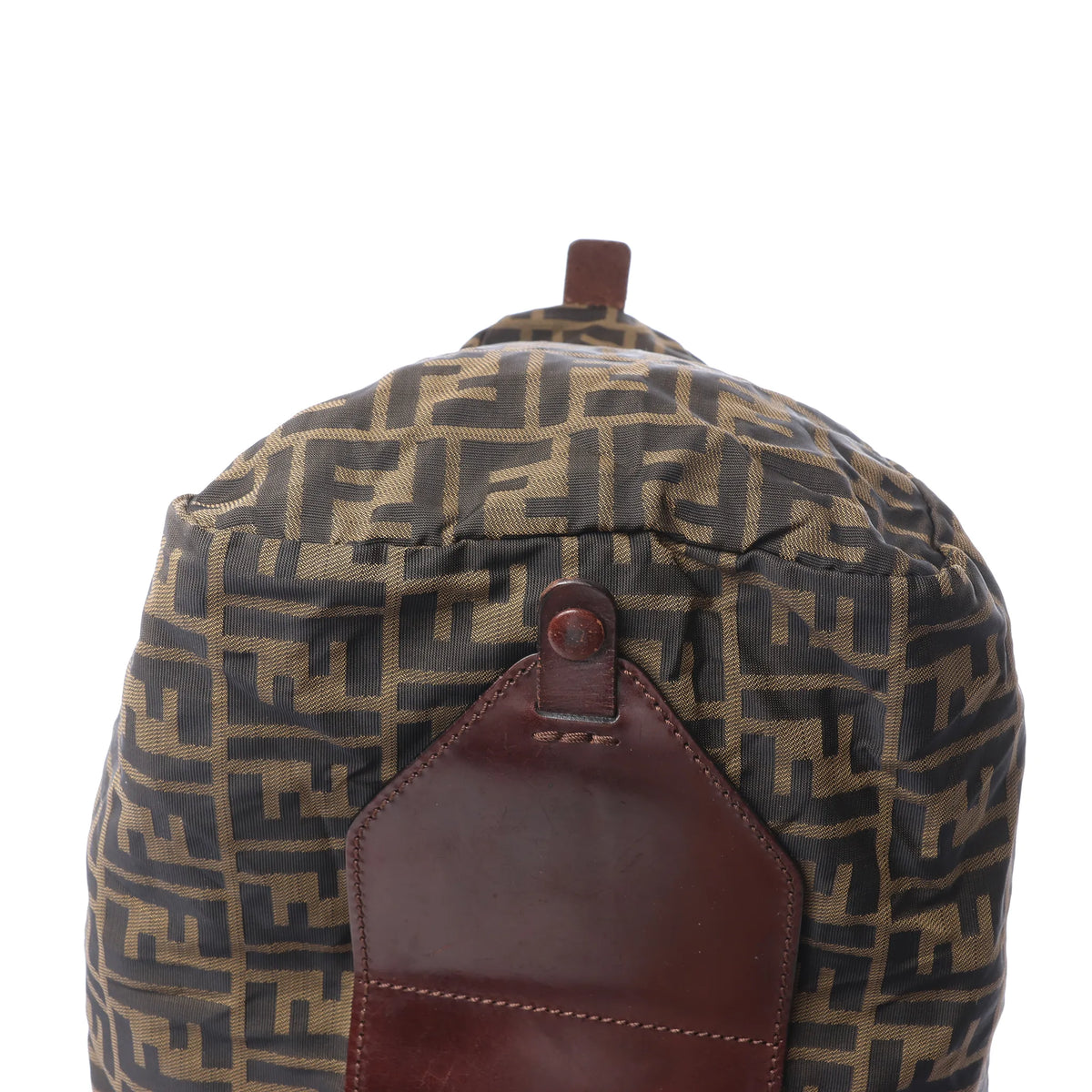 FENDI Zucca Canvas x Leather Travel Bag in Brown
