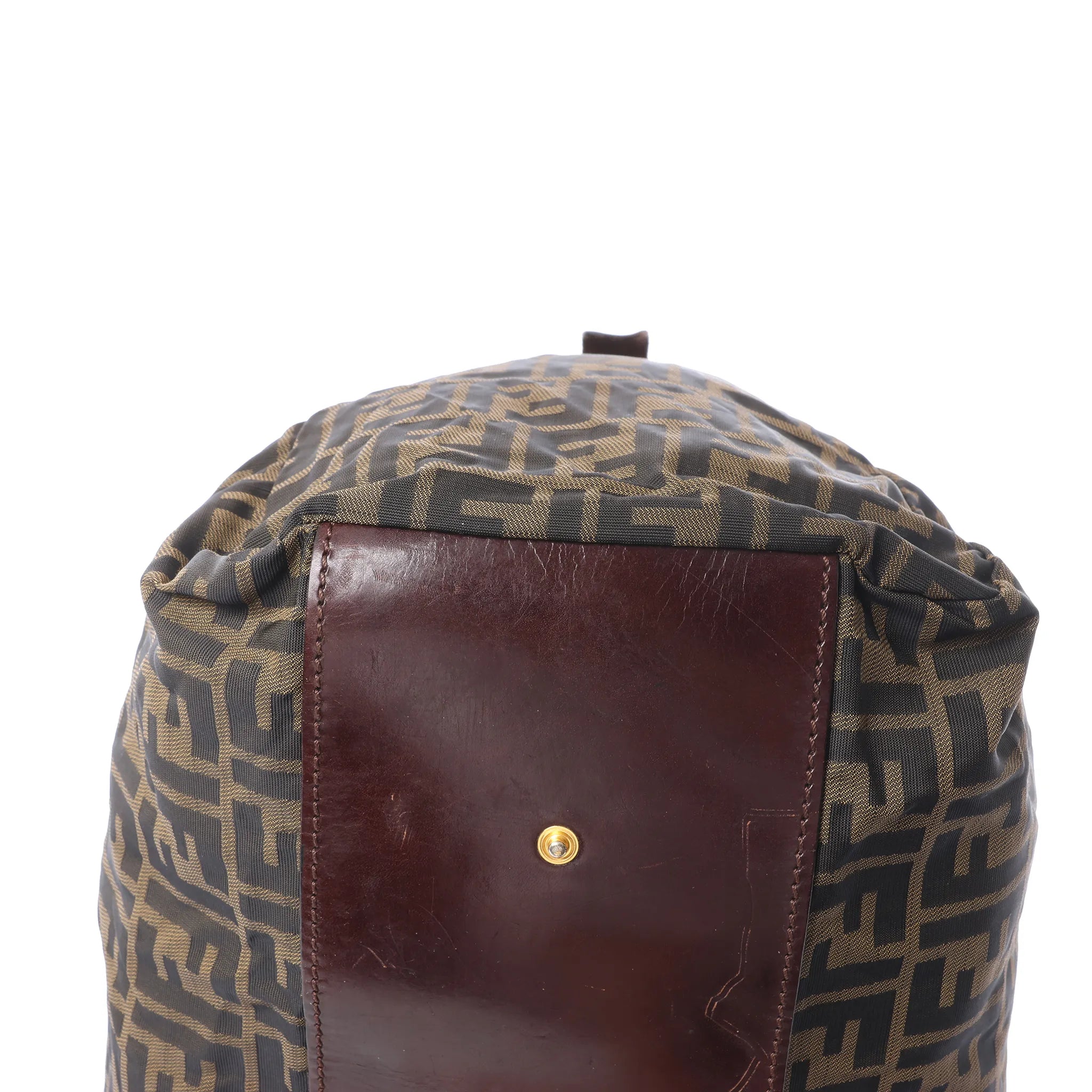 Bolsa de viaje FENDI Zucca de lona y piel en marrón