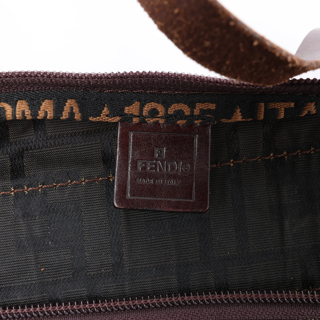 Bolsa de viaje FENDI Zucca de lona y piel en marrón