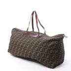 Bolsa de viaje FENDI Zucca de lona y piel en marrón