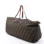 Bolsa de viaje FENDI Zucca de lona y piel en marrón