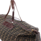 Bolsa de viaje FENDI Zucca de lona y piel en marrón