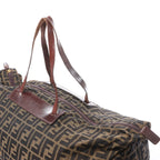 Bolsa de viaje FENDI Zucca de lona y piel en marrón