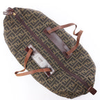 Bolsa de viaje FENDI Zucca de lona y piel en marrón