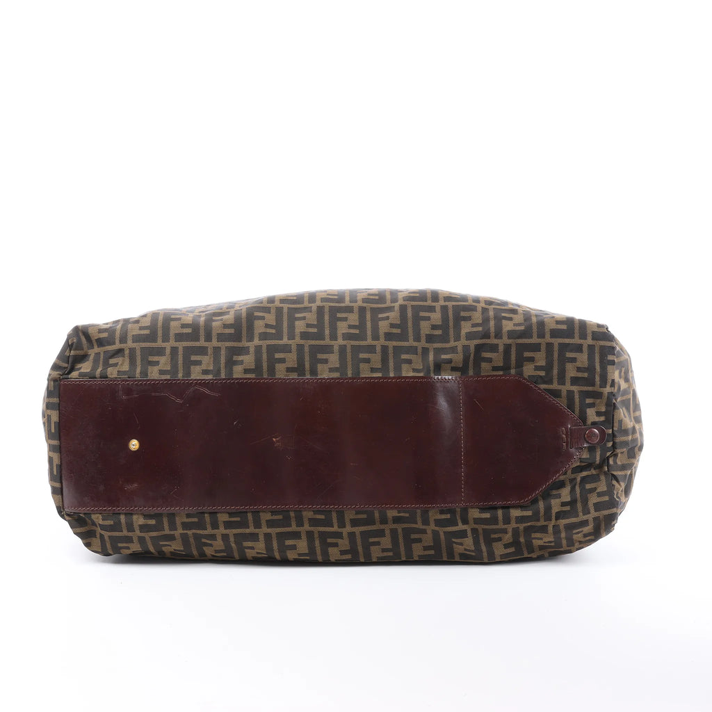 Bolsa de viaje FENDI Zucca de lona y piel en marrón