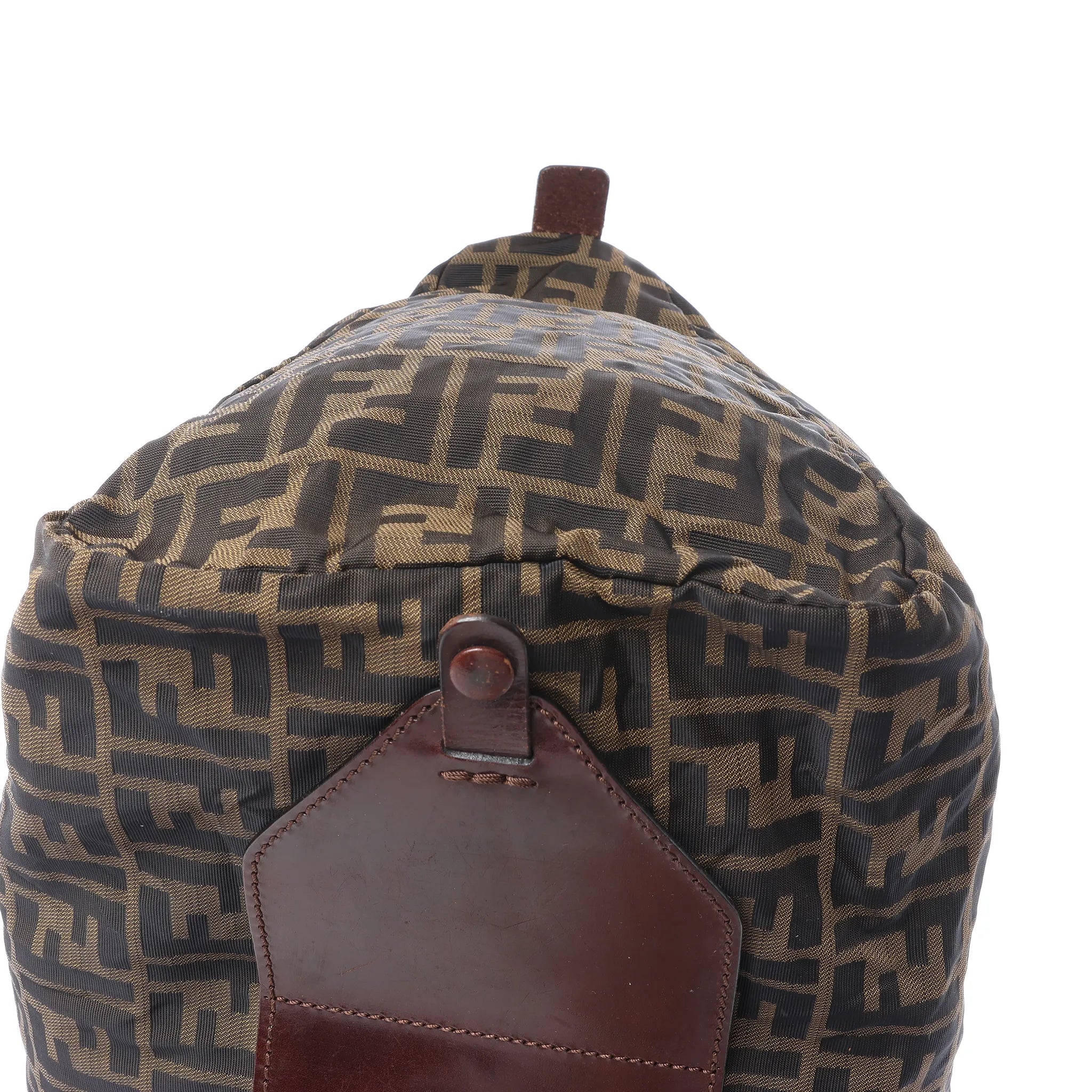 Bolsa de viaje FENDI Zucca de lona y piel en marrón