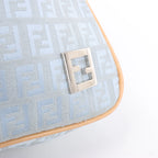 Bolso de hombro FENDI Zucchino Mamma de lona y piel en marrón