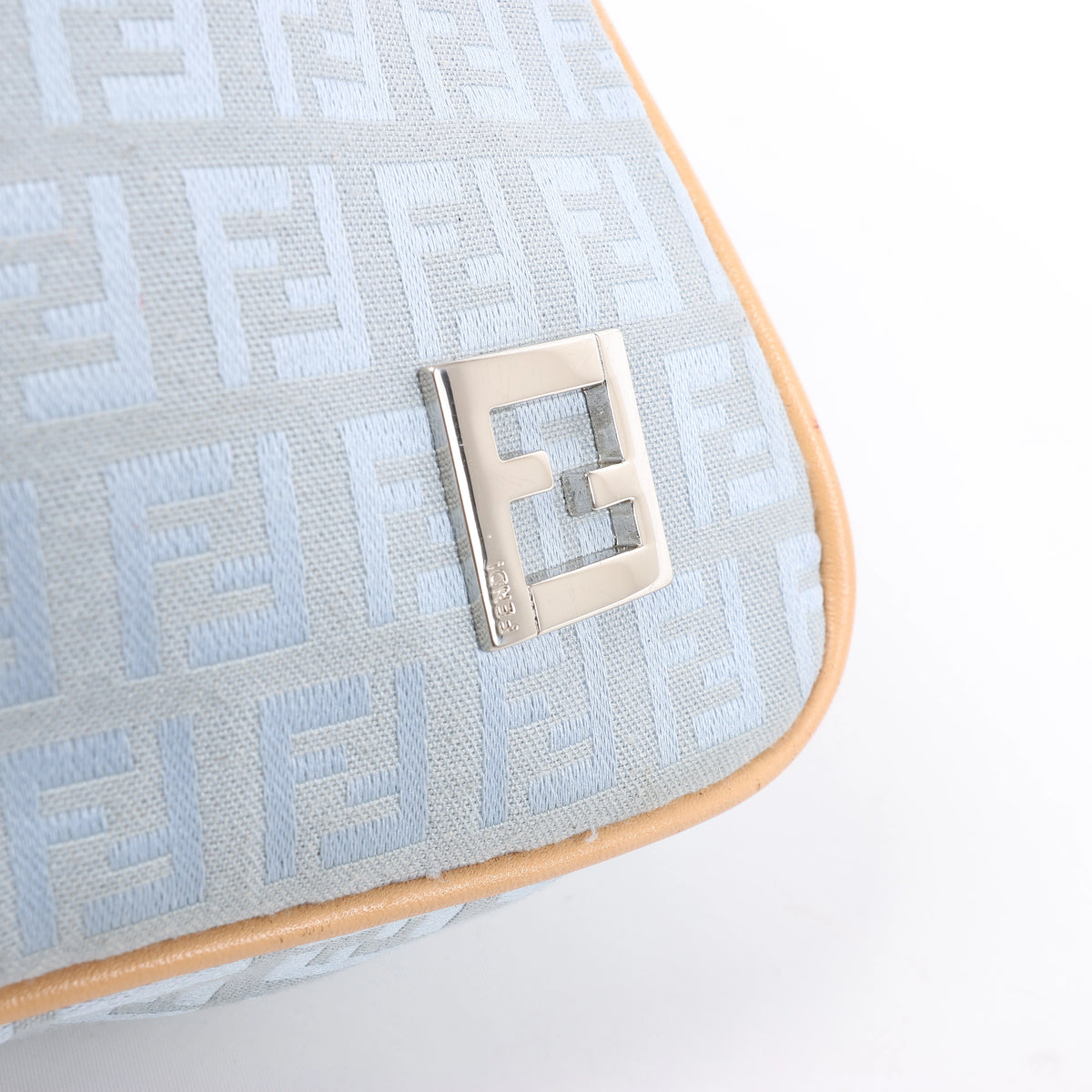 Bolso de hombro FENDI Zucchino Mamma de lona y piel en marrón
