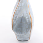 Bolso de hombro FENDI Zucchino Mamma de lona y piel en marrón