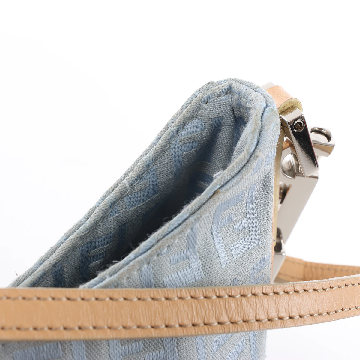 Bolso de hombro FENDI Zucchino Mamma de lona y piel en marrón