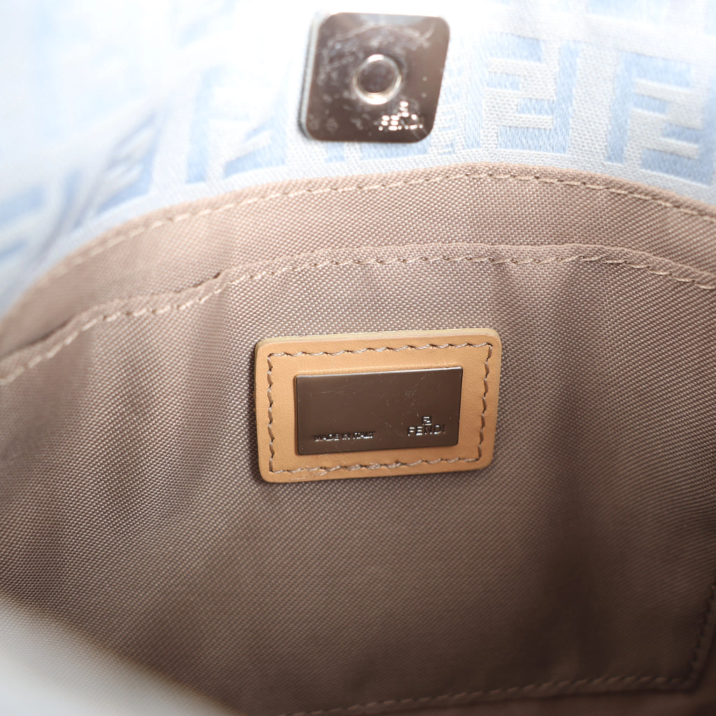 Bolso de hombro FENDI Zucchino Mamma de lona y piel en marrón