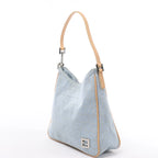 Bolso de hombro FENDI Zucchino Mamma de lona y piel en marrón