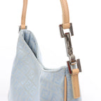Bolso de hombro FENDI Zucchino Mamma de lona y piel en marrón