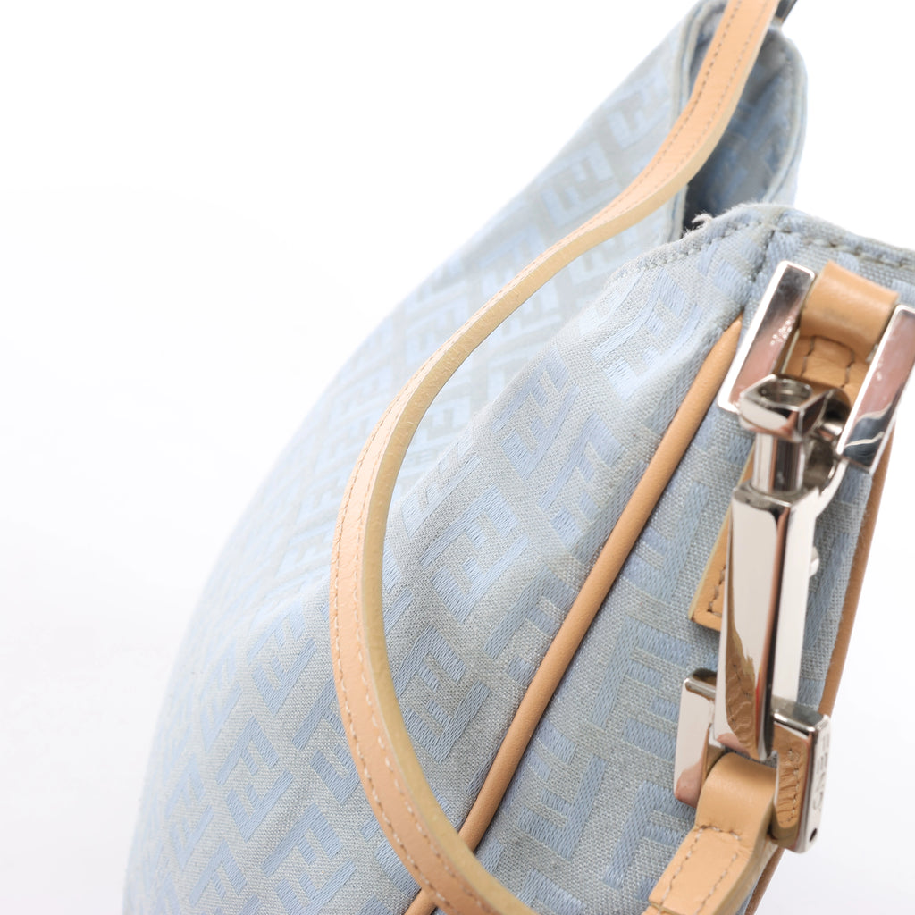 Bolso de hombro FENDI Zucchino Mamma de lona y piel en marrón