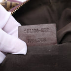 Bolso de hombro FENDI Zucchino Mamma de lona y piel en marrón