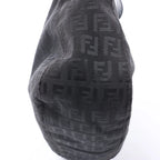 FENDI Mamma Baguette Zucchino Canvas & Leather Shoulder bag in Black 8BR036