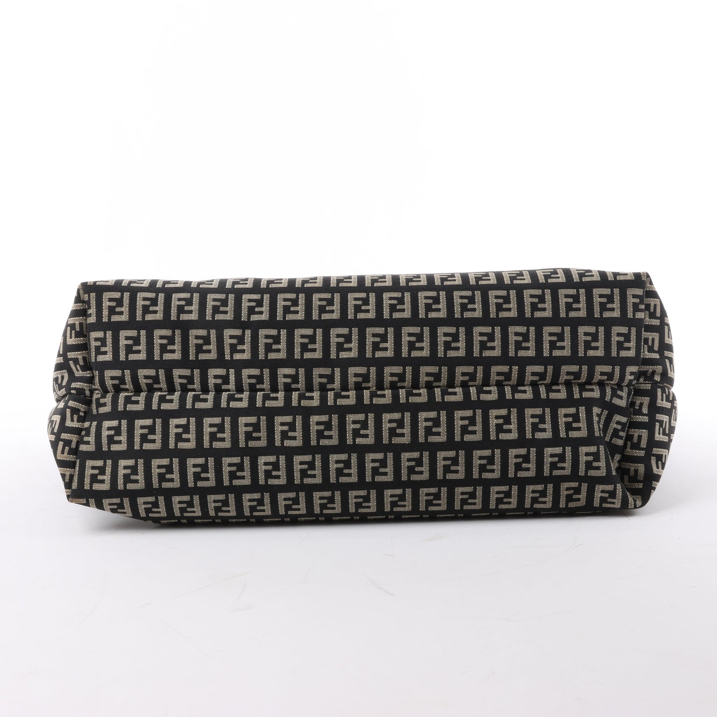 FENDI Zucchino Canvas & Leather Shoulder Bag in Brown x Pink