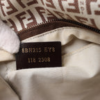 FENDI Zucchino Canvas & Leather Shoulder Bag in Beige 8BH215
