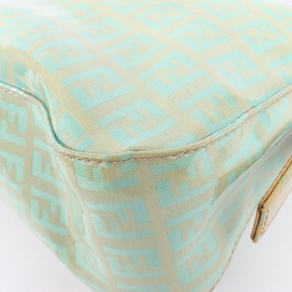 FENDI Baguette Zucchino Coating Canvas Shoulder bag in Green