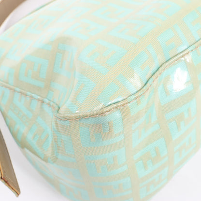 FENDI Baguette Zucchino Coating Canvas Shoulder bag in Green