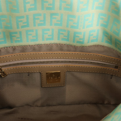 FENDI Baguette Zucchino Coating Canvas Shoulder bag in Green