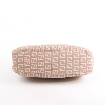 FENDI Mamma Baguette Zucchino Canvas & Leather Shoulder Bag in Pink 8BR036