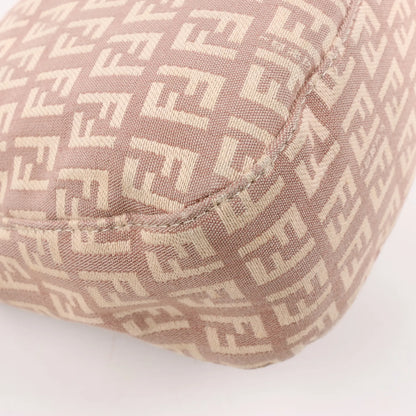 FENDI Mamma Baguette Zucchino Canvas & Leather Shoulder Bag in Pink 8BR036
