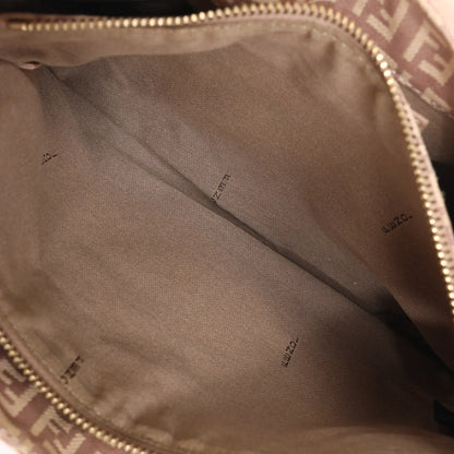 FENDI Mamma Baguette Zucchino Canvas & Leather Shoulder Bag in Pink 8BR036