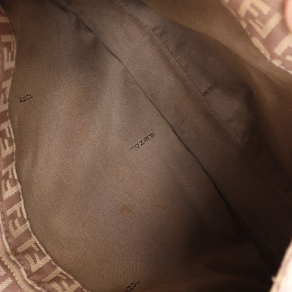 FENDI Mamma Baguette Zucchino Canvas & Leather Shoulder Bag in Pink 8BR036