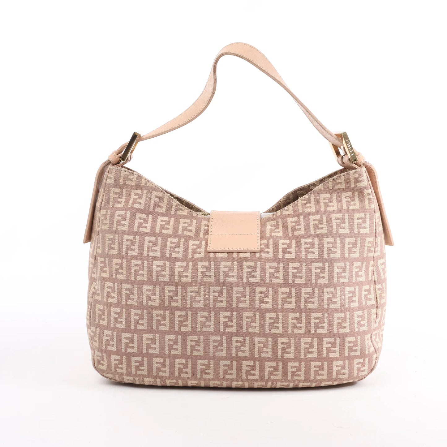 FENDI Mamma Baguette Zucchino Canvas & Leather Shoulder Bag in Pink 8BR036