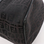 FENDI Zucchino Canvas x Leather Handbag in Brown 8BR091
