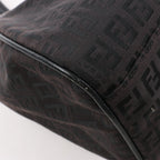 FENDI Zucchino Canvas x Leather Handbag in Brown 8BR091