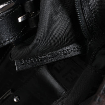 FENDI Zucchino Canvas x Leather Handbag in Brown 8BR091