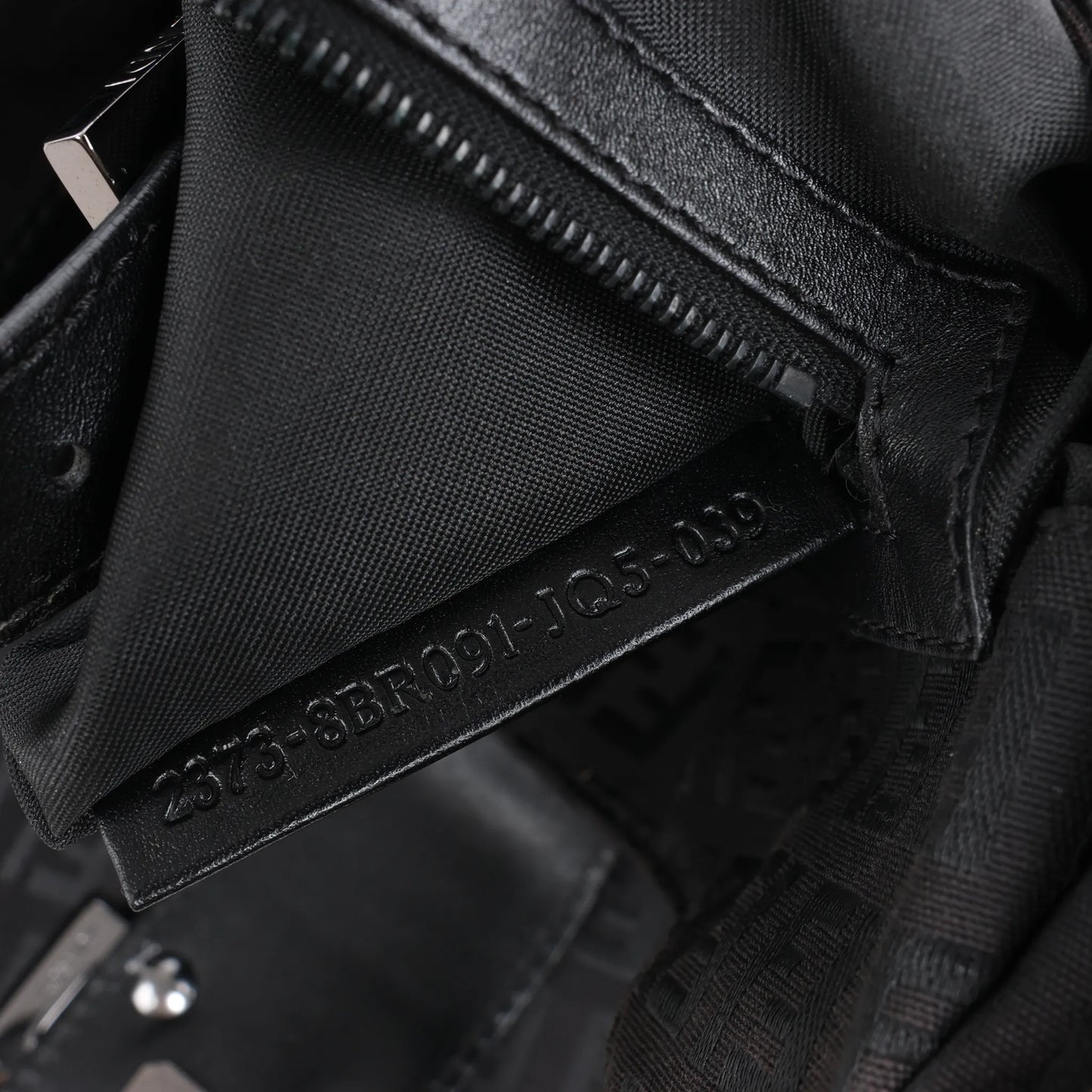 FENDI Zucchino Canvas x Leather Handbag in Brown 8BR091