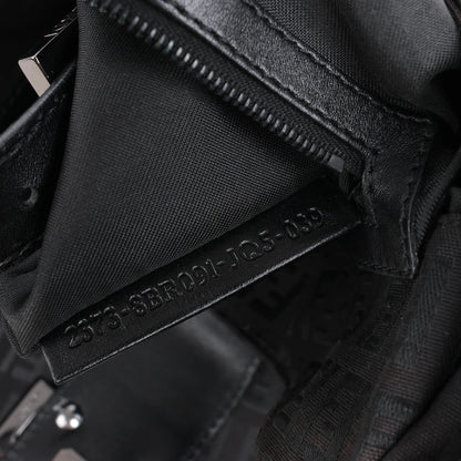 FENDI Zucchino Canvas x Leather Handbag in Brown 8BR091