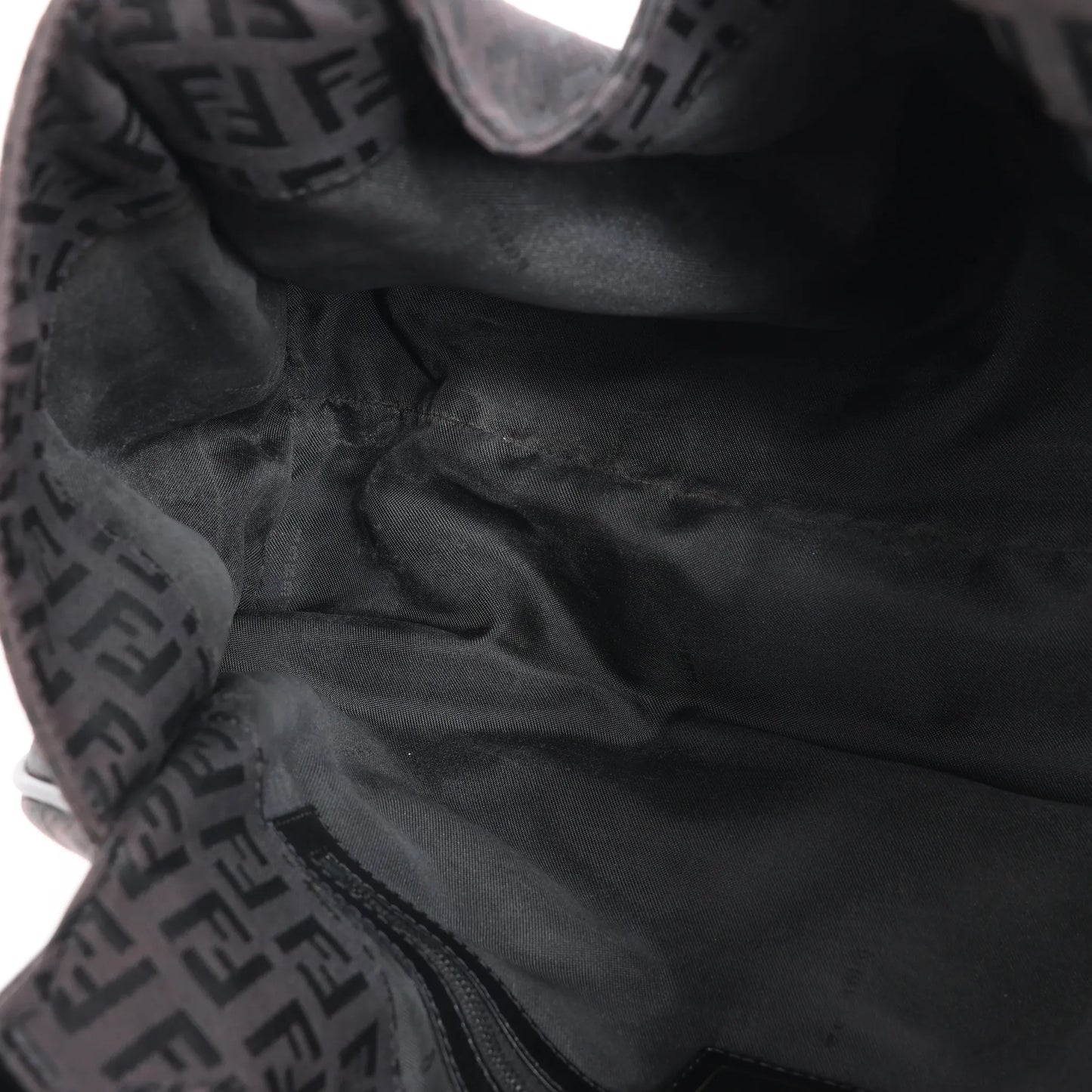 FENDI Zucchino Canvas x Leather Handbag in Brown 8BR091