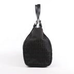 FENDI Zucchino Canvas x Leather Handbag in Brown 8BR091