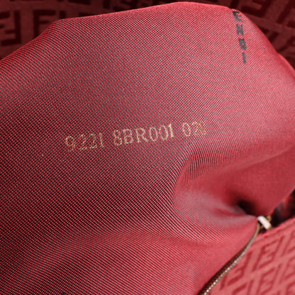 FENDI Zucchino Mamma Baguette Canvas & Leather Shoulder bag in Red 8BR001