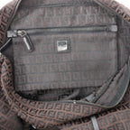 FENDI Zucchino Canvas x Leather Handbag in Brown 7VS018