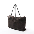 FENDI Zucchino Canvas x Leather Handbag in Brown 7VS018