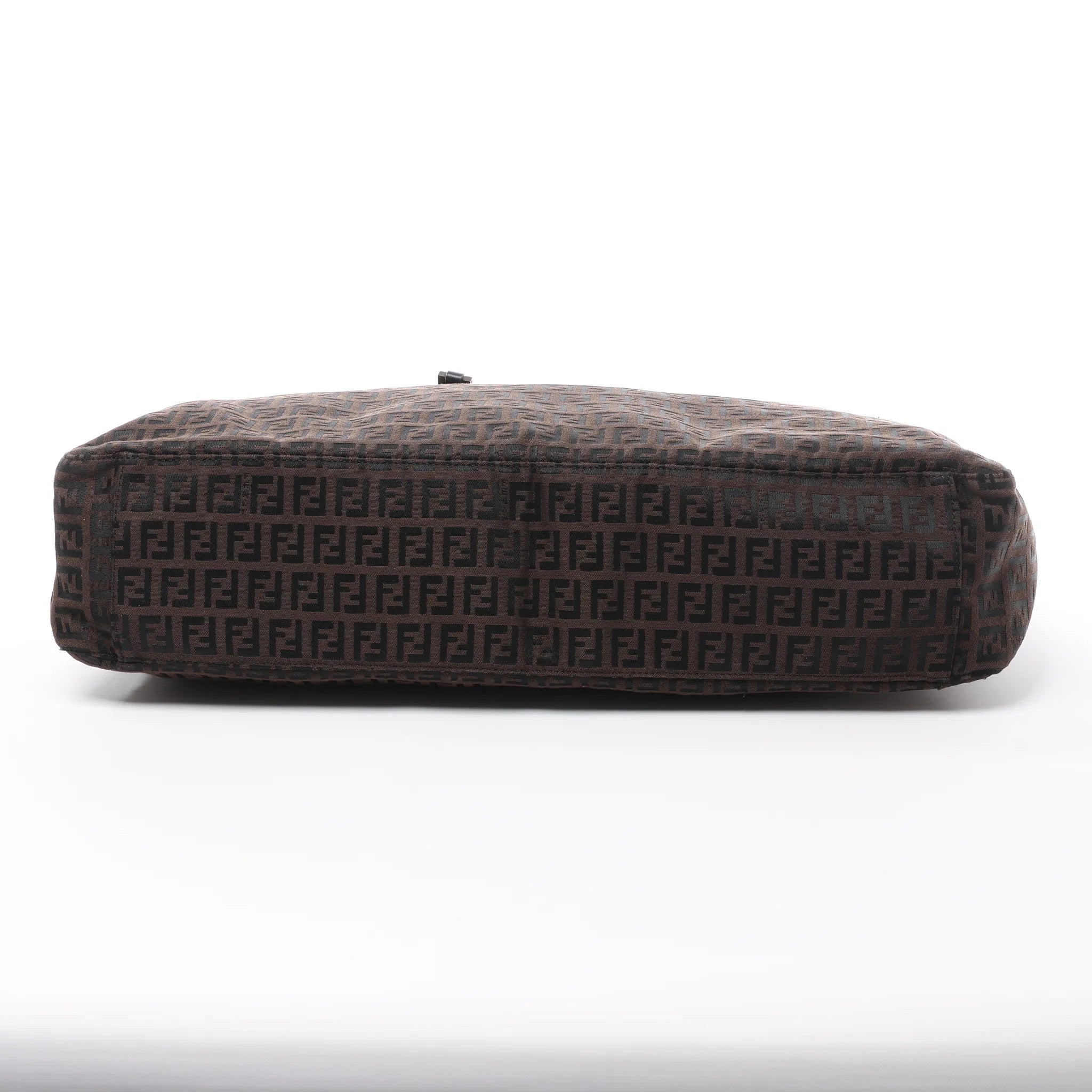 FENDI Zucchino Canvas x Leather Handbag in Brown 7VS018