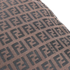 FENDI Zucchino Canvas x Leather Handbag in Brown 7VS018