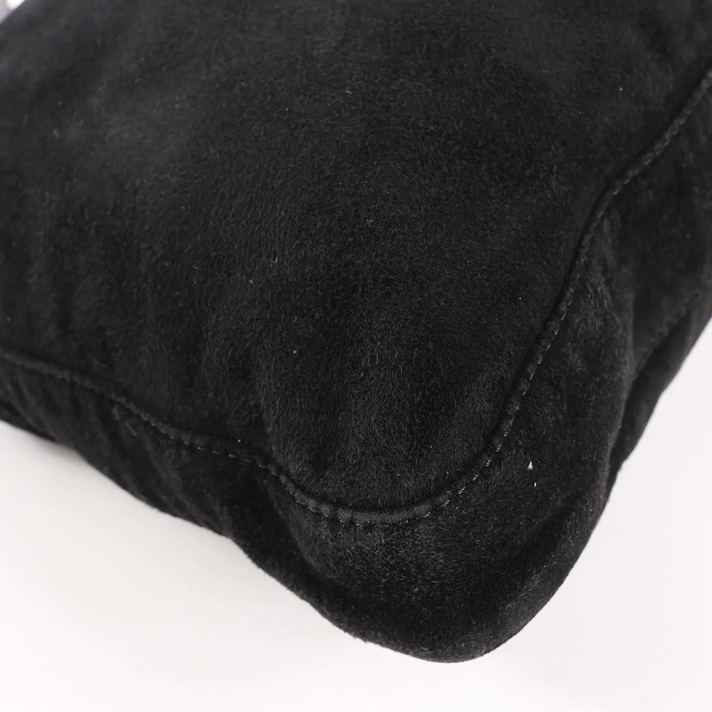 FENDI Suede x Leather Shoulder bag in Black