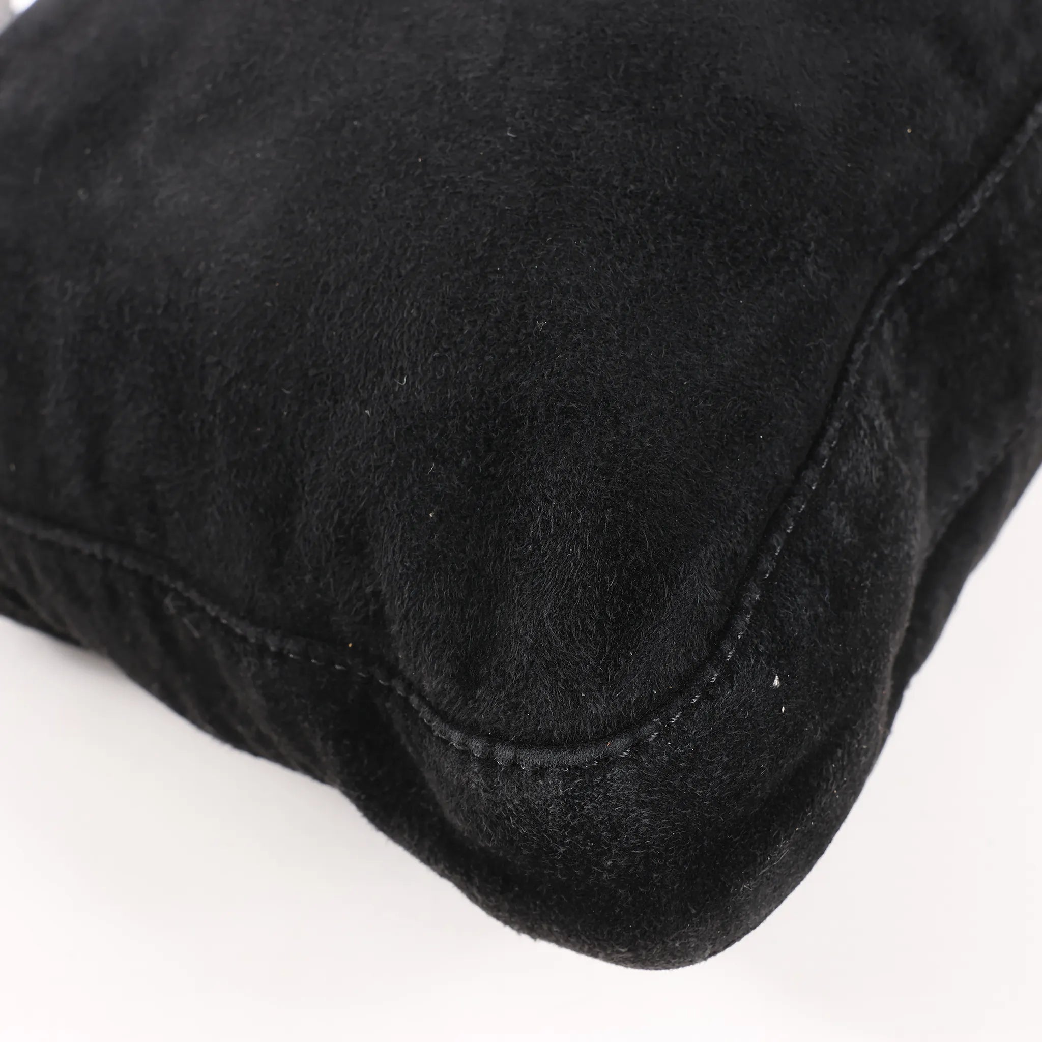 FENDI Suede x Leather Shoulder bag in Black
