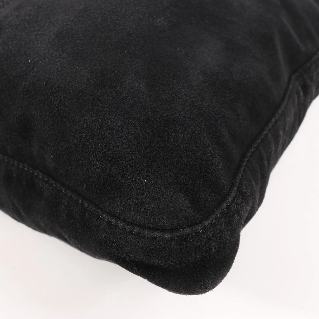 FENDI Suede x Leather Shoulder bag in Black